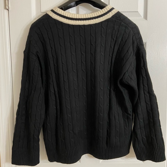 Gap CashSoft Varsity Cable-Knit Sweater ladies large - Picture 5 of 7